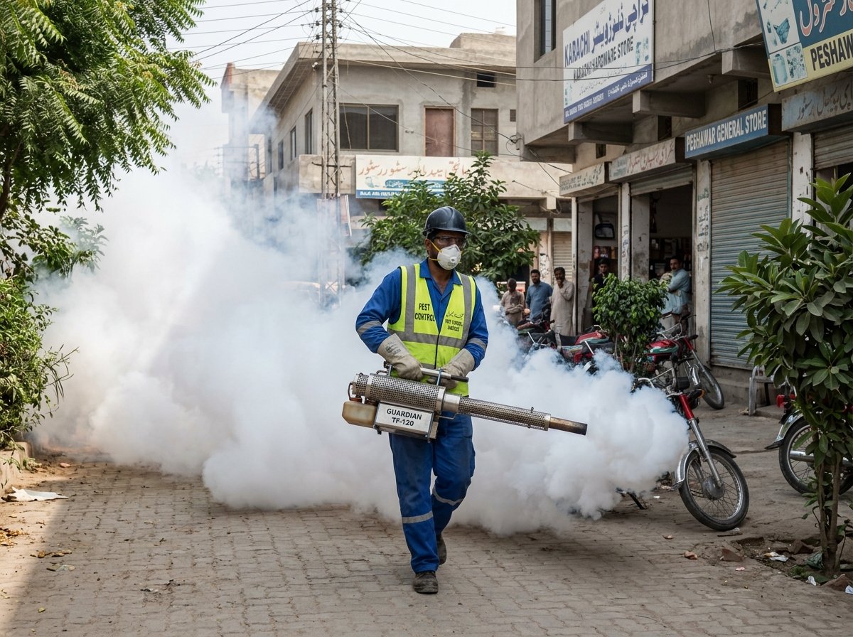 Fogging Machine Operation by Safe Pest Control Specialist
